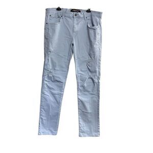 COPPER RIVET Men's Jeans Blue 7 Pockets Size 40 Inseam 34 Distressed SEE DESCRIP